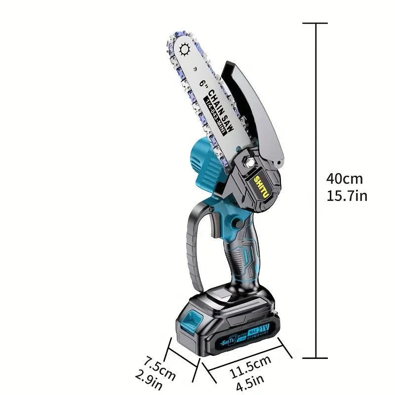 Mini Cordless Chainsaw π³π | Lightweight & Portable Handheld Electric Tree Cutter with Safety Lock, Splash Guard & Rechargeable Battery β Perfect for Garden, Yard & Household Pruning
