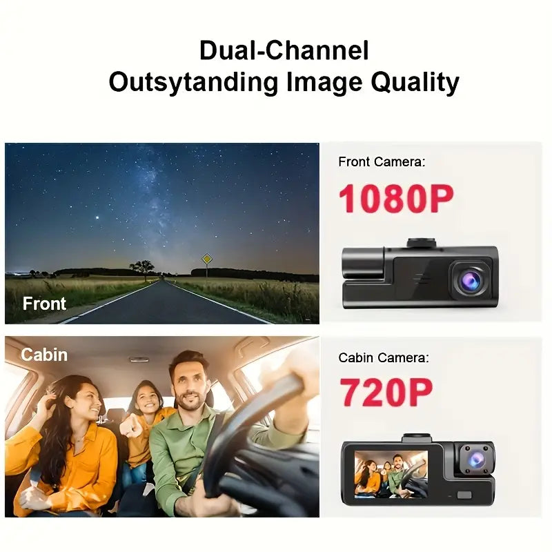 🚘🎥 1080P Triple Camera Dash Cam