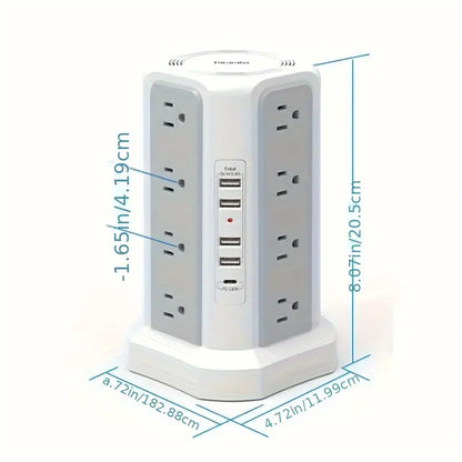 Flat Plug Power Board with USB/USB-C & Surge Protection – Multi-Port Extension for Home & Office ⚡🔌