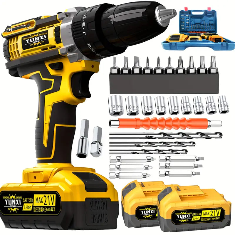 🔧⚡ Wireless Lithium-Ion Drill Kit with Battery & Fast Charger