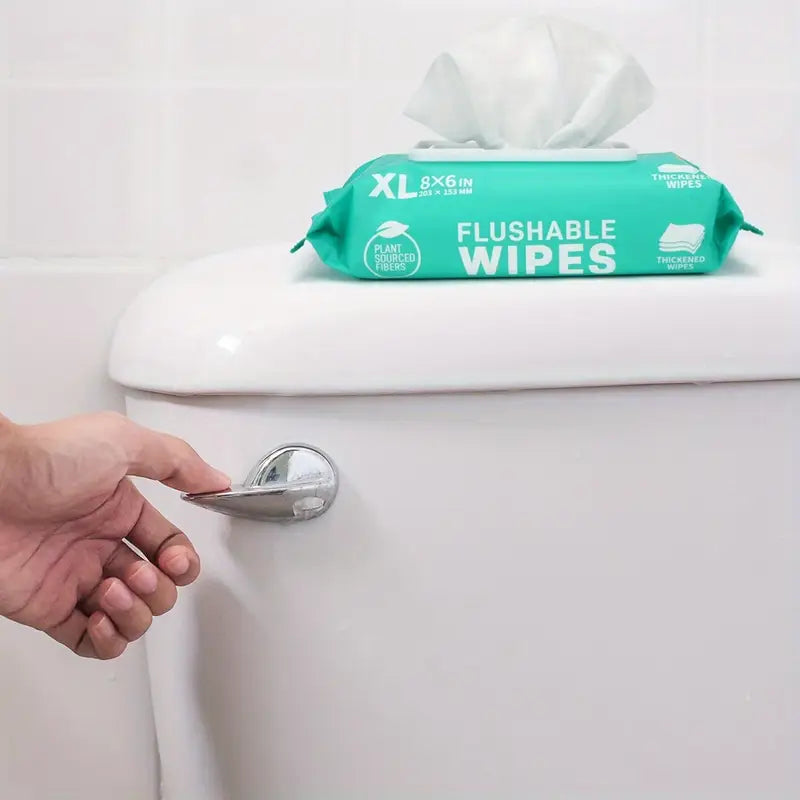 🚿 Extra Large Flushable Wet Wipes – 3 Packs x 48ct (144 Total)