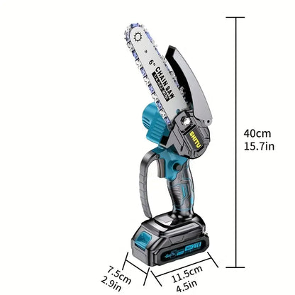 Mini Cordless Chainsaw 🌳🔋 | Lightweight & Portable Handheld Electric Tree Cutter with Safety Lock, Splash Guard & Rechargeable Battery – Perfect for Garden, Yard & Household Pruning