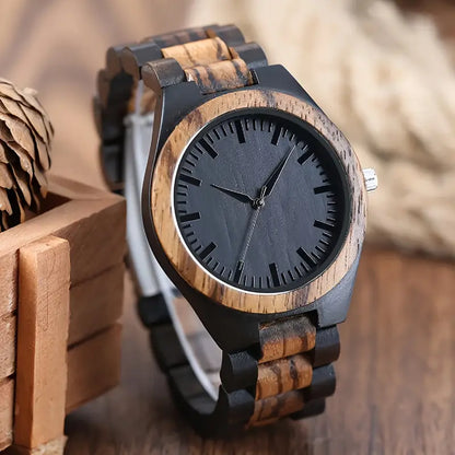 Women & Men's Classic Fashion Wooden Watch, Rustic Analog Quartz Timepiece, Elegant Wood Wristwatch with Adjustable Band, Lightweight Accessory for Casual Attire
