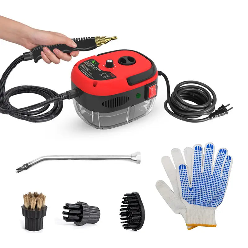 2500W Portable Handheld Steam Cleaner High Temperature Pressurized Steam Cleaning Machine with Brush Heads and Gloves for Kitchen Furniture Bathroom Car