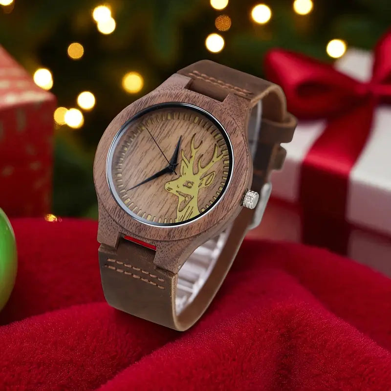 🌲 Handmade Men's Wooden Watch – Nature-Inspired Elegance & Timeless Craftsmanship ⌚🦌