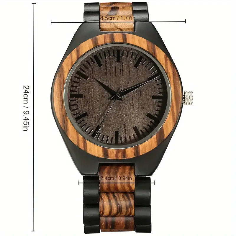 Women & Men's Classic Fashion Wooden Watch, Rustic Analog Quartz Timepiece, Elegant Wood Wristwatch with Adjustable Band, Lightweight Accessory for Casual Attire