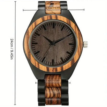Women & Men's Classic Fashion Wooden Watch, Rustic Analog Quartz Timepiece, Elegant Wood Wristwatch with Adjustable Band, Lightweight Accessory for Casual Attire