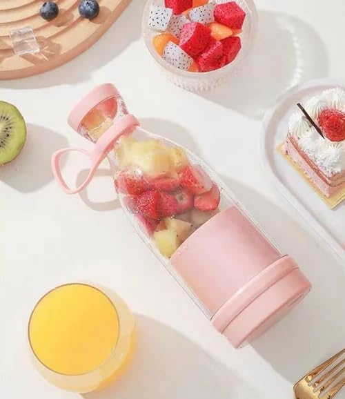 Rechargeable Portable Juicer Blender – USB Fast Electric Smoothie Maker 🍓 Mini Ice Crusher 🍊 Fresh Fruit Mixer Bottle for Travel, Home & Gym