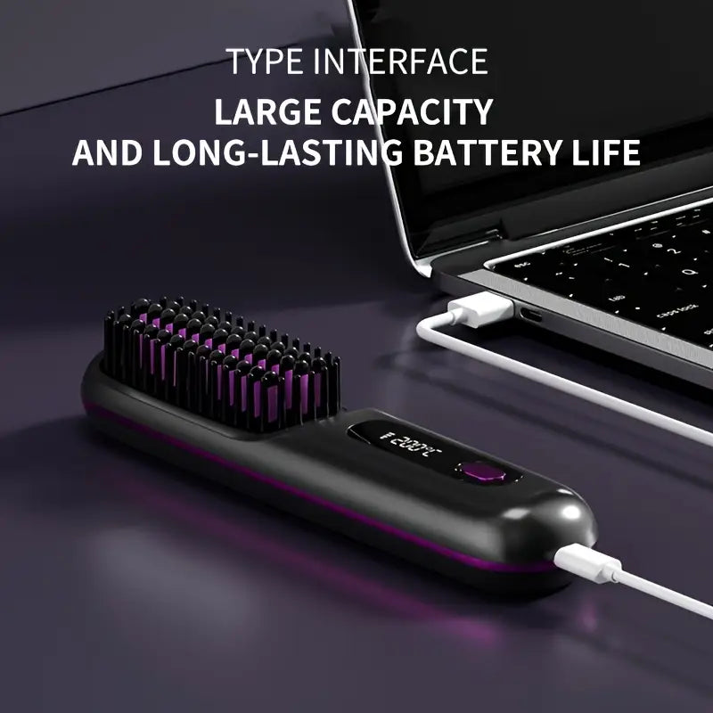 💇‍♀️🔥 Portable Wireless Hair Straightener Comb