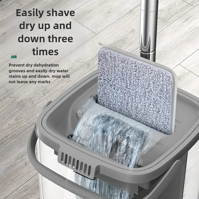 🧹💧 Hands-Free Flat Dust Mop with Bucket