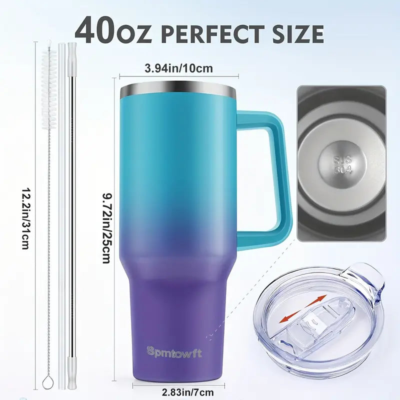 Insulated Tumbler with Handle & Carrier Bag 40 oz