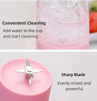 Rechargeable Portable Juicer Blender – USB Fast Electric Smoothie Maker 🍓 Mini Ice Crusher 🍊 Fresh Fruit Mixer Bottle for Travel, Home & Gym