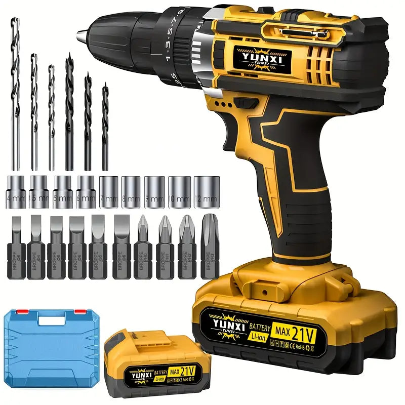 🔧⚡ Wireless Lithium-Ion Drill Kit with Battery & Fast Charger
