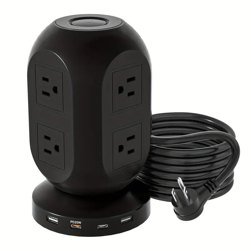 Flat Plug Power Board with USB/USB-C & Surge Protection – Multi-Port Extension for Home & Office ⚡🔌