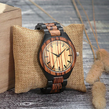 Women & Men's Classic Fashion Wooden Watch, Rustic Analog Quartz Timepiece, Elegant Wood Wristwatch with Adjustable Band, Lightweight Accessory for Casual Attire