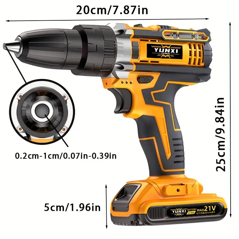 🔧⚡ Wireless Lithium-Ion Drill Kit with Battery & Fast Charger