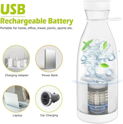 Rechargeable Portable Juicer Blender – USB Fast Electric Smoothie Maker 🍓 Mini Ice Crusher 🍊 Fresh Fruit Mixer Bottle for Travel, Home & Gym