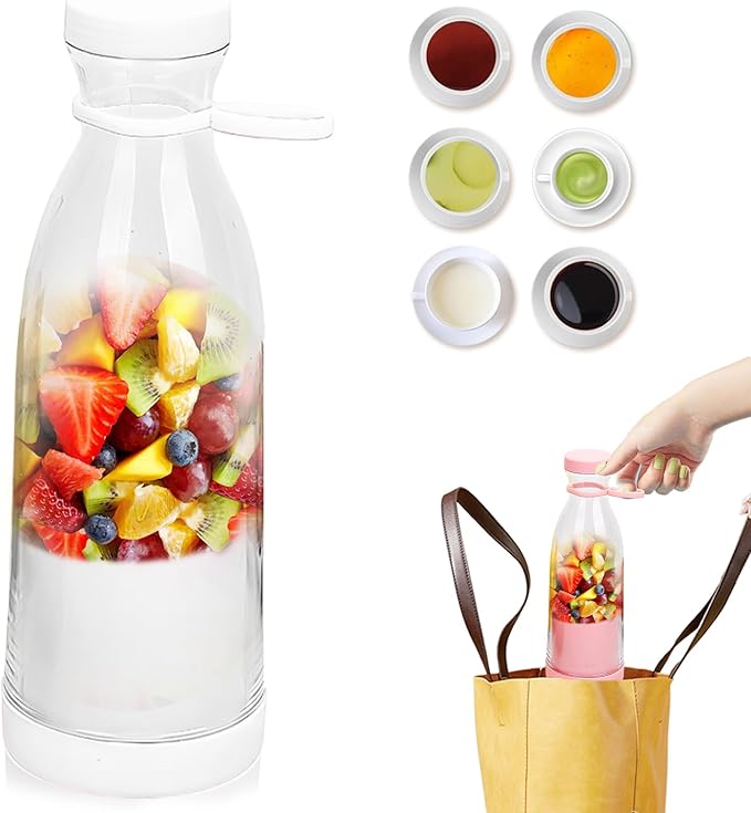 Rechargeable Portable Juicer Blender – USB Fast Electric Smoothie Maker 🍓 Mini Ice Crusher 🍊 Fresh Fruit Mixer Bottle for Travel, Home & Gym