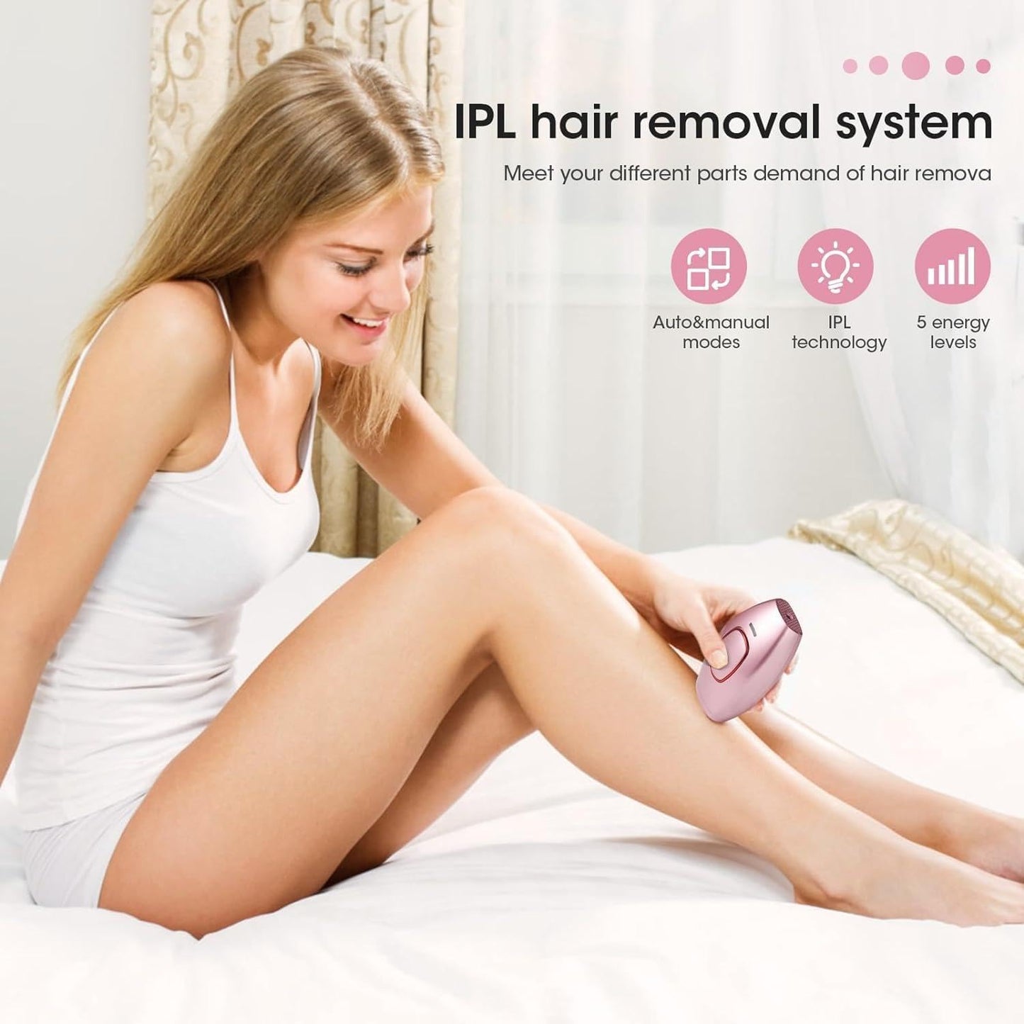 ✨ IPL Hair Removal Device for Women & Men – 999,900 Flashes | Permanent Hair Remover for Face, Arm, Leg, Bikini, and Full Body | Professional Laser Hair Removal at Home