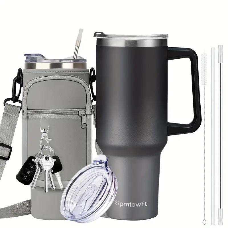 Insulated Tumbler with Handle & Carrier Bag 40 oz