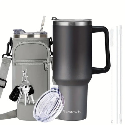 Insulated Tumbler with Handle & Carrier Bag 40 oz