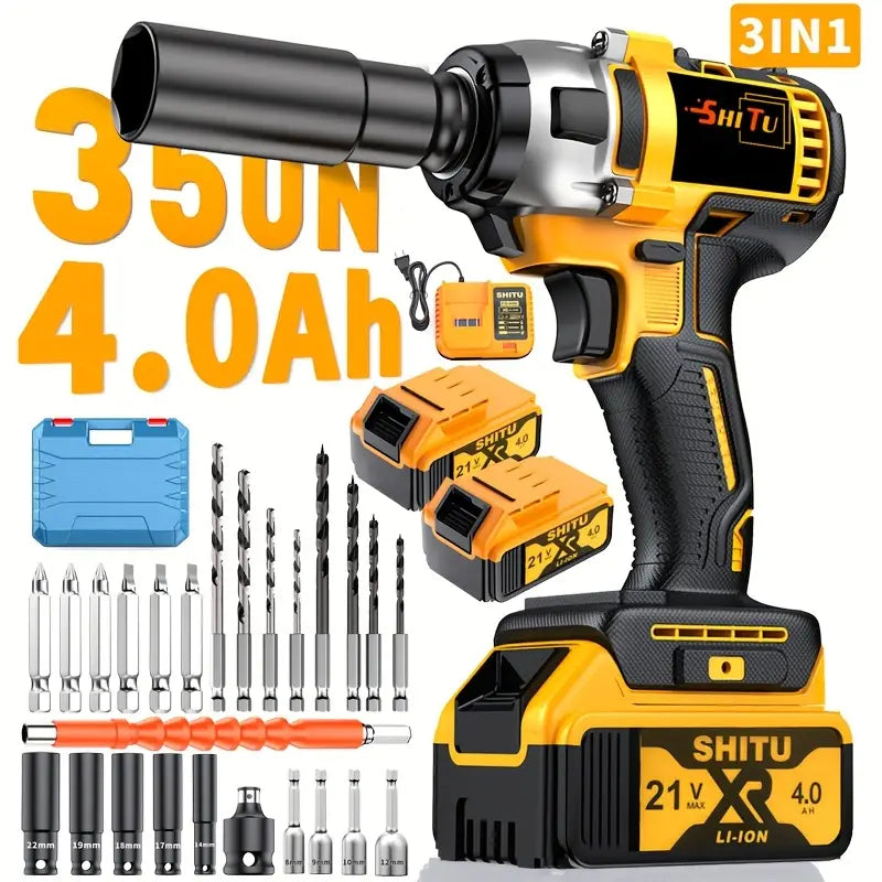 21V Cordless Impact Wrench Kit 🔧⚡