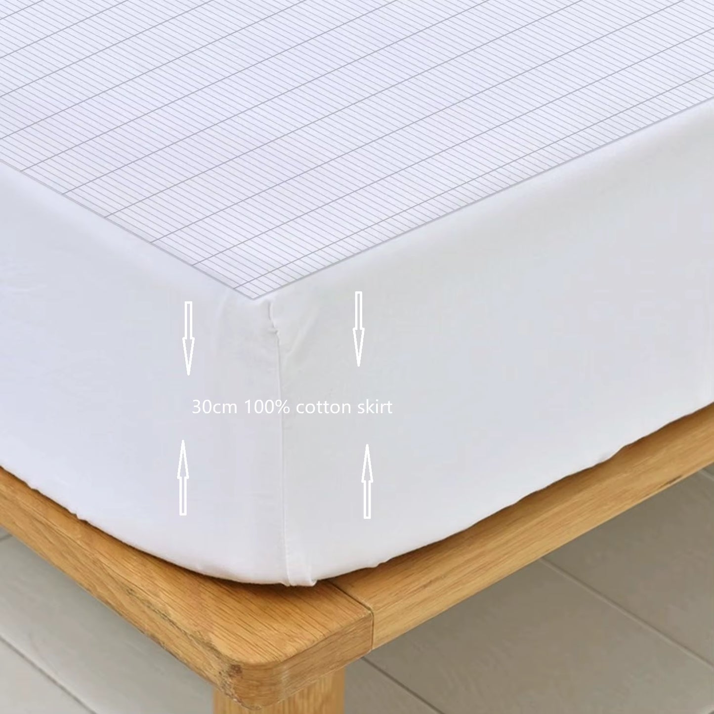 Earthing Fitted Sheet Organic Cotton with Conductive Silver Fiber Grounding Bed Sheet Fitted Sheet for Nature Wellness