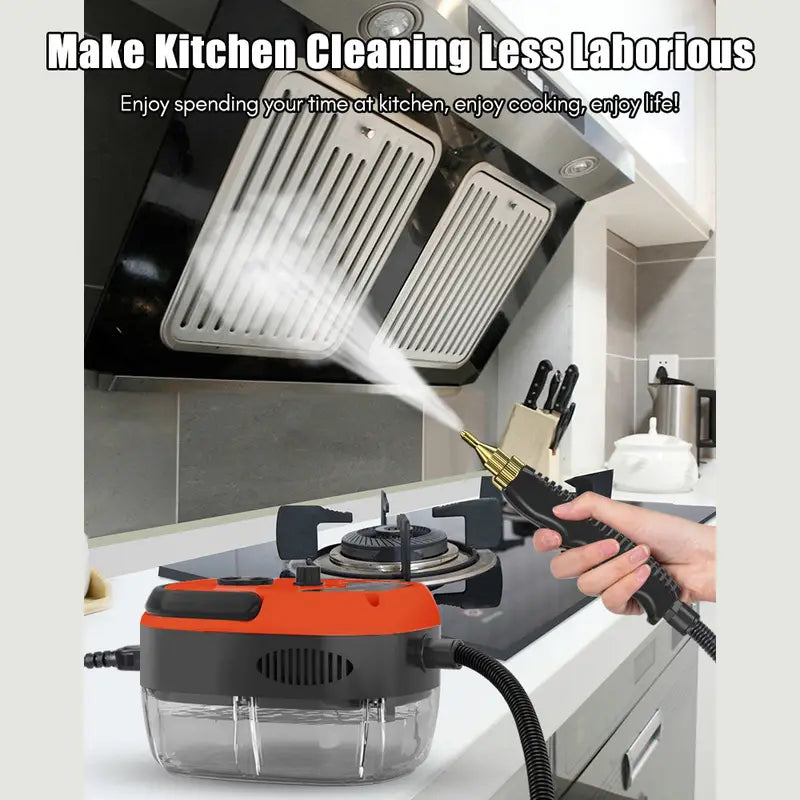 2500W Portable Handheld Steam Cleaner High Temperature Pressurized Steam Cleaning Machine with Brush Heads and Gloves for Kitchen Furniture Bathroom Car