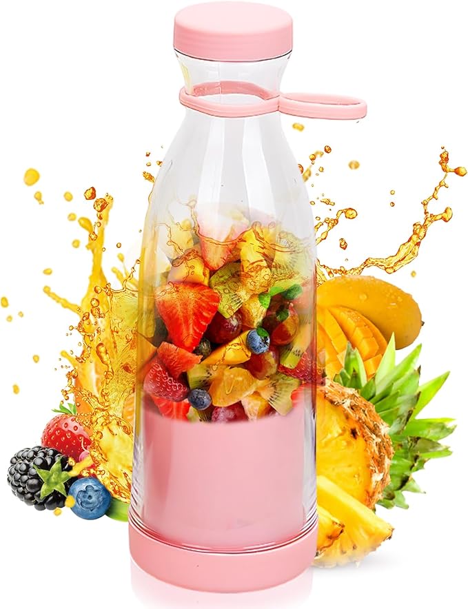 Rechargeable Portable Juicer Blender – USB Fast Electric Smoothie Maker 🍓 Mini Ice Crusher 🍊 Fresh Fruit Mixer Bottle for Travel, Home & Gym
