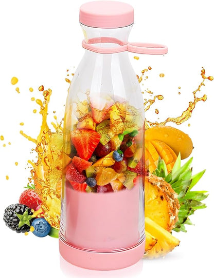 Rechargeable Portable Juicer Blender – USB Fast Electric Smoothie Maker 🍓 Mini Ice Crusher 🍊 Fresh Fruit Mixer Bottle for Travel, Home & Gym