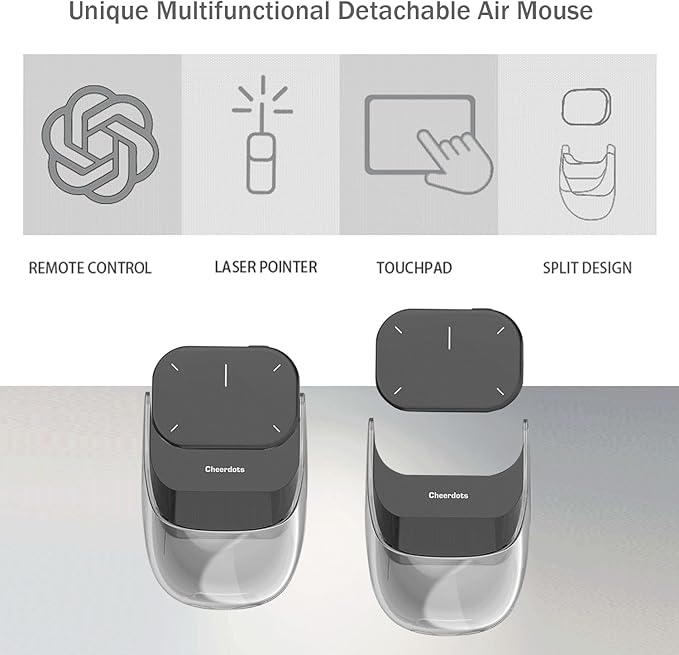 Cheerdots 2 Detachable Air Mouse Wireless Touchpad All-in-one Pocket Recording Enabled Mouse Customized Gaming Mouse