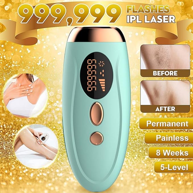 ✨ IPL Hair Removal Device for Women & Men – 999,900 Flashes | Permanent Hair Remover for Face, Arm, Leg, Bikini, and Full Body | Professional Laser Hair Removal at Home