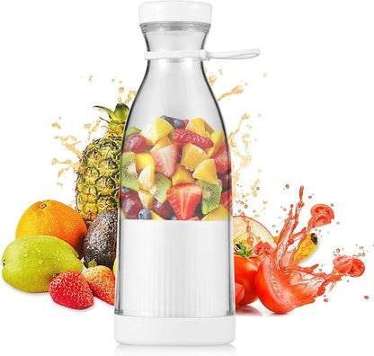 Rechargeable Portable Juicer Blender – USB Fast Electric Smoothie Maker 🍓 Mini Ice Crusher 🍊 Fresh Fruit Mixer Bottle for Travel, Home & Gym