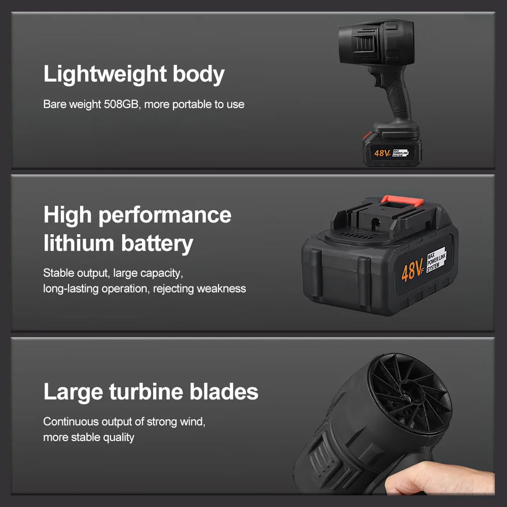 Blower Turbo Fan with Large Battery | 2 batteries |  charger |  Best for Ice Mud Leaf Sand work