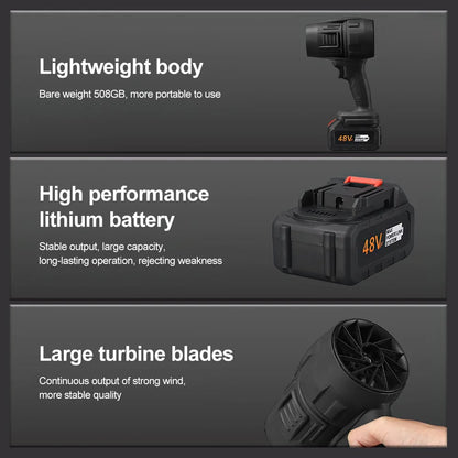 Blower Turbo Fan with Large Battery | 2 batteries |  charger |  Best for Ice Mud Leaf Sand work