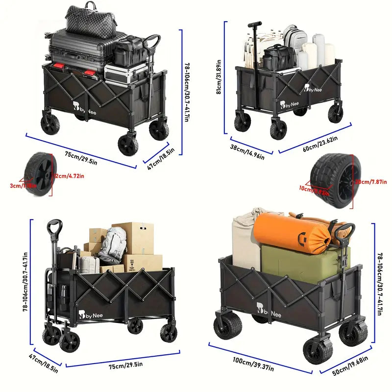 💪 330–650LBS Heavy-Duty Folding Camping Cart 🚙