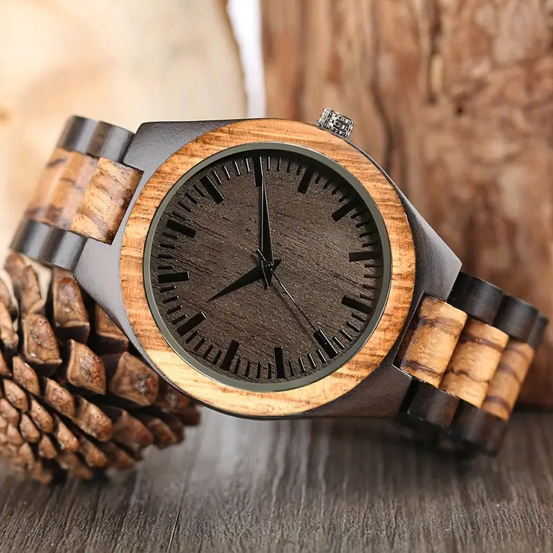Women & Men's Classic Fashion Wooden Watch, Rustic Analog Quartz Timepiece, Elegant Wood Wristwatch with Adjustable Band, Lightweight Accessory for Casual Attire