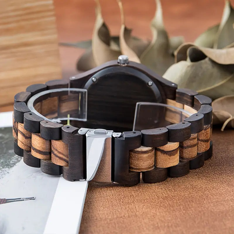 Women & Men's Classic Fashion Wooden Watch, Rustic Analog Quartz Timepiece, Elegant Wood Wristwatch with Adjustable Band, Lightweight Accessory for Casual Attire