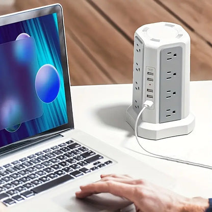 Flat Plug Power Board with USB/USB-C & Surge Protection – Multi-Port Extension for Home & Office ⚡🔌