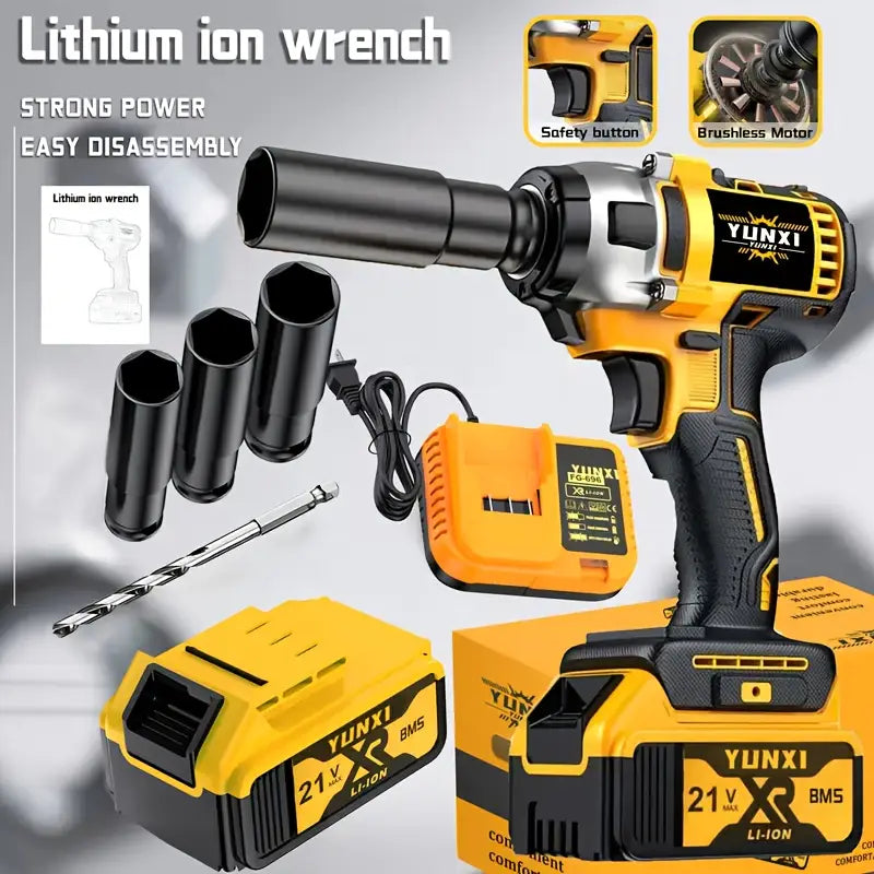 21V Cordless Impact Wrench Kit 🔧⚡