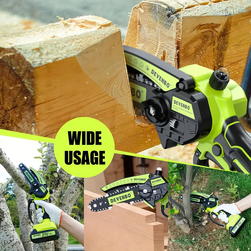 🌲⚡ Mini Cordless Chainsaw – 6-Inch Handheld Electric Power Saw