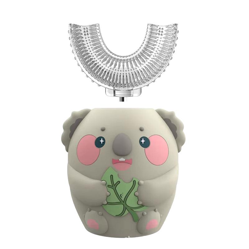 360° Sonic Electric Toothbrush U Shape Rechargeable for Kids Children Automatic Silicone Tooth Brush Smart Timer Blue Light IPX7