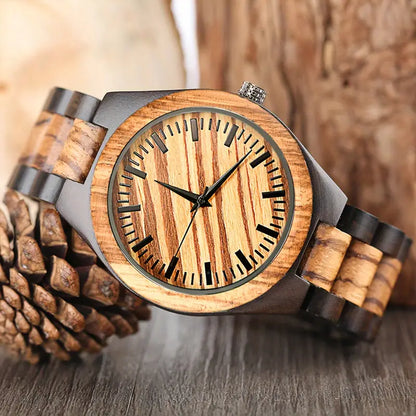 Women & Men's Classic Fashion Wooden Watch, Rustic Analog Quartz Timepiece, Elegant Wood Wristwatch with Adjustable Band, Lightweight Accessory for Casual Attire