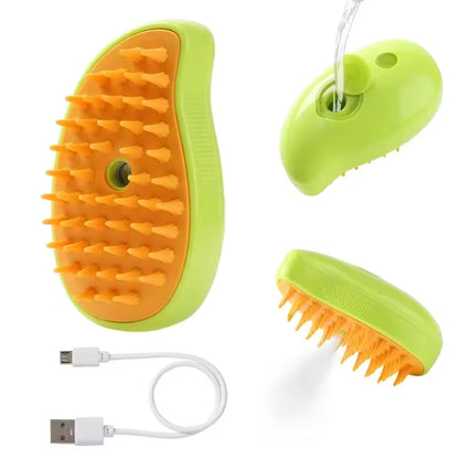 AZLAANI Branded Steam Pet Brush |  3-in-1 Massage, Steamy Dogs Cats Grooming Comb