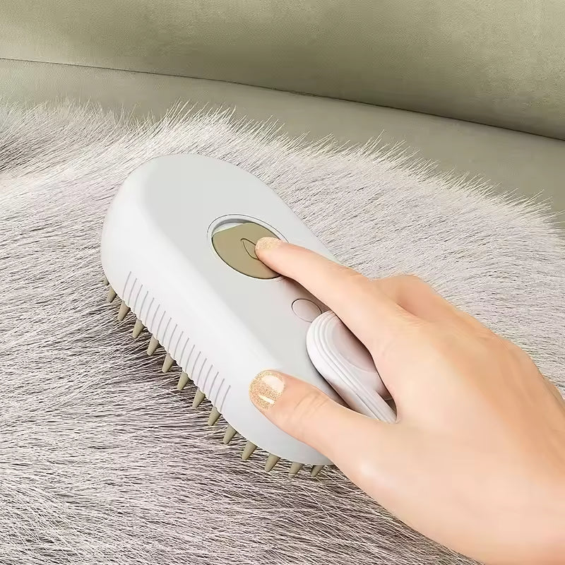 AZLAANI Branded Steam Pet Brush |  3-in-1 Massage, Steamy Dogs Cats Grooming Comb