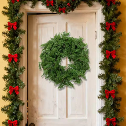2 x 6Ft Real Touch Pine Cedar Cypress Christmas Garland for Home Decorations - Artificial Greenery Festive Accents