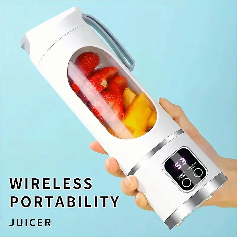 Blender Juicer Portable Electric Juicer 450Ml 8 Blades Travel Juicer Machine Chargeable Shakes Smoothie Blenders Fresh Juice Cup