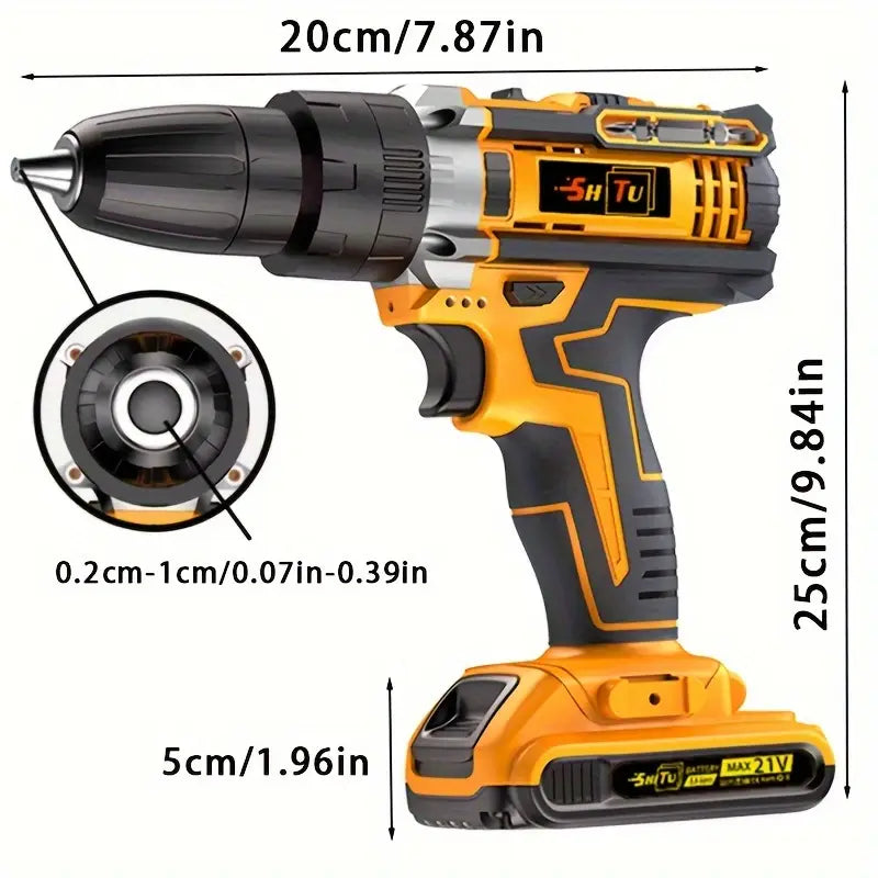🔧⚡ Wireless Lithium-Ion Drill Kit with Battery & Fast Charger