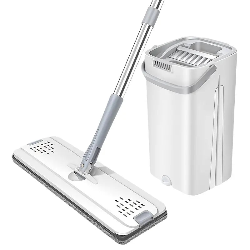 🧹💧 Hands-Free Flat Dust Mop with Bucket