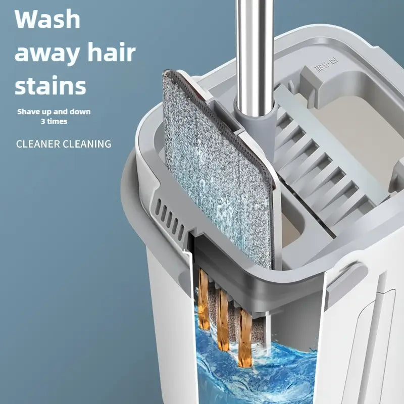 🧹💧 Hands-Free Flat Dust Mop with Bucket